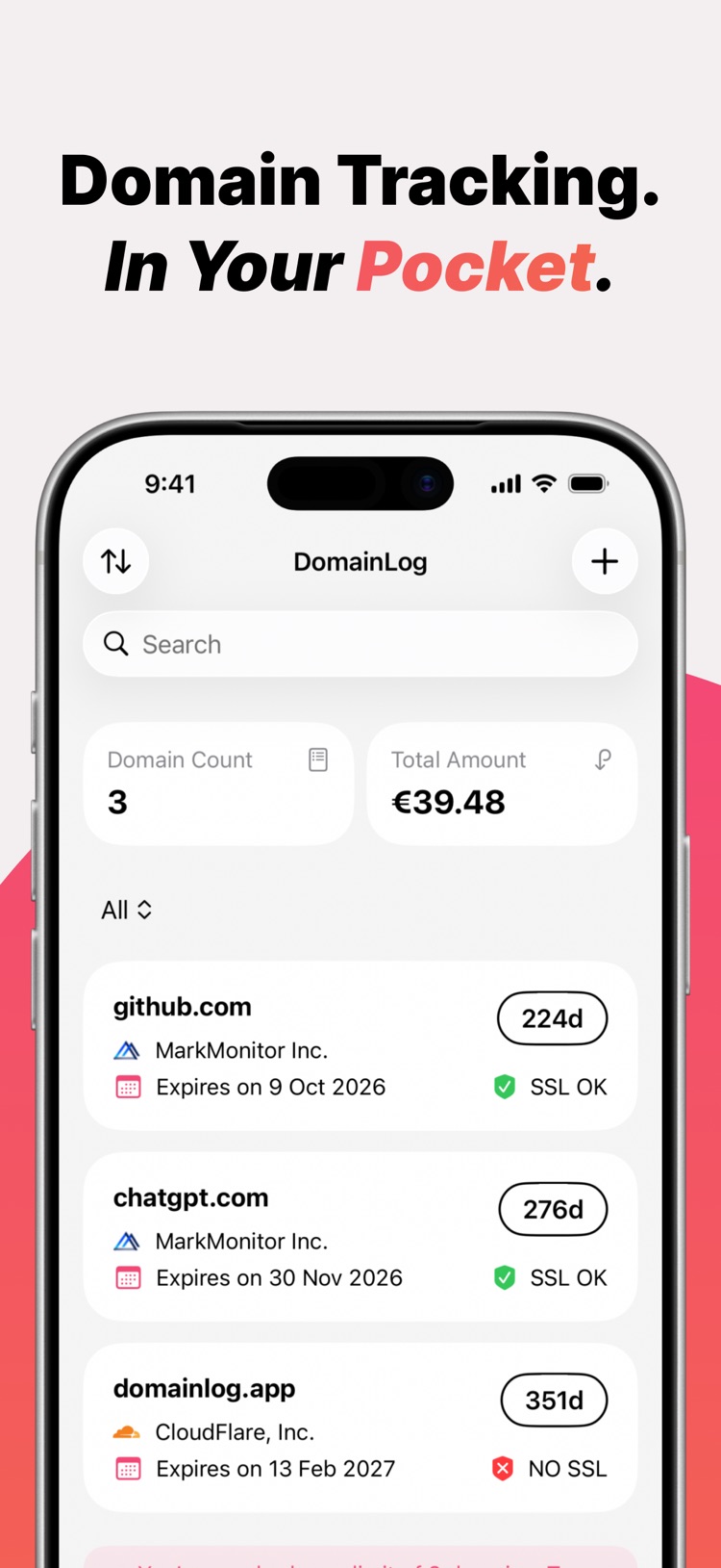 DomainLog screenshot 1